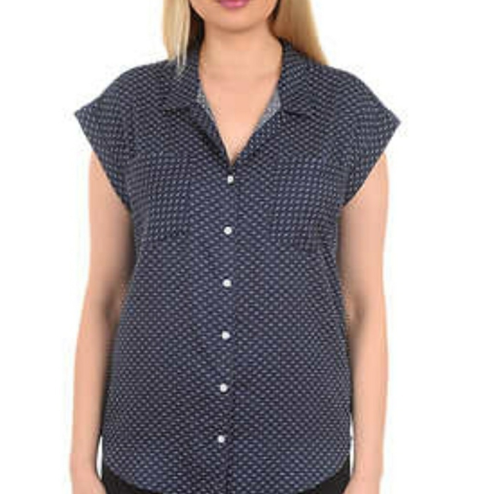 Jach's Girlfriend Pinup Preppy Academia  NWT Tencell Button Down Top Size Small